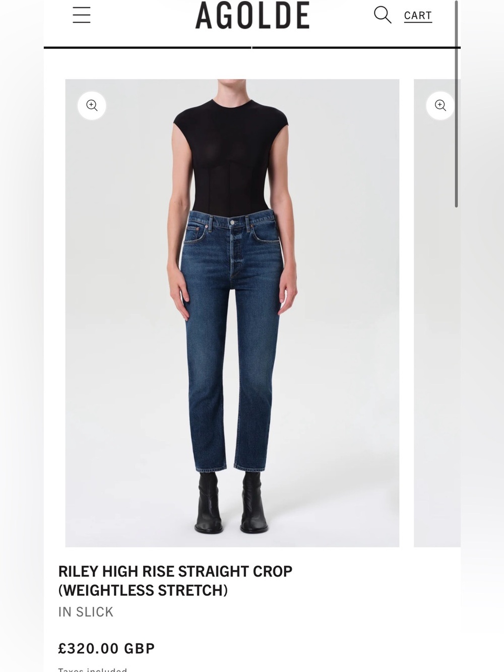 Agolde Riley Cropped Straight Jeans